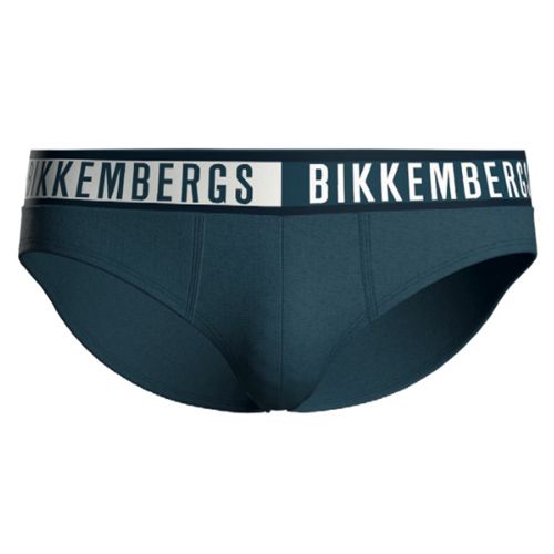 Мужские трусы брифы синие набор 3в1 Bikkembergs TWICE BKK52USP29TR