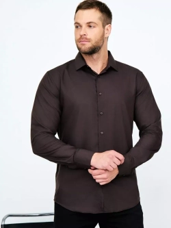 Рубашка классическая с длинным рукавом приталенная