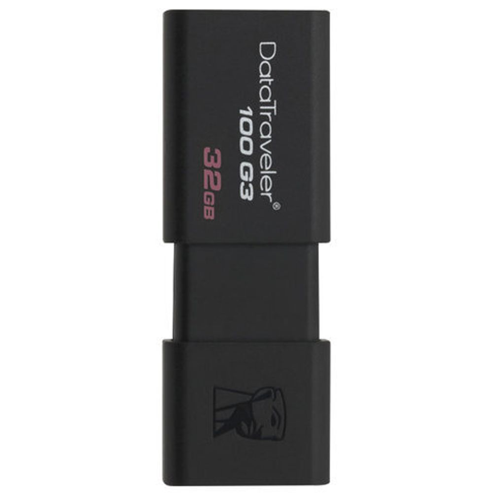 Флеш-диск 32 GB KINGSTON DataTraveler 100 G3 USB 3.0, черный, DT100G3/32GB