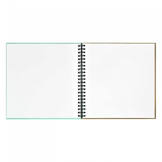 Скетчпад 195х195 мм, 48 л, блок - белый офсет, зелёный офсет, крафт-бумага 80 г/м², арт. 62828