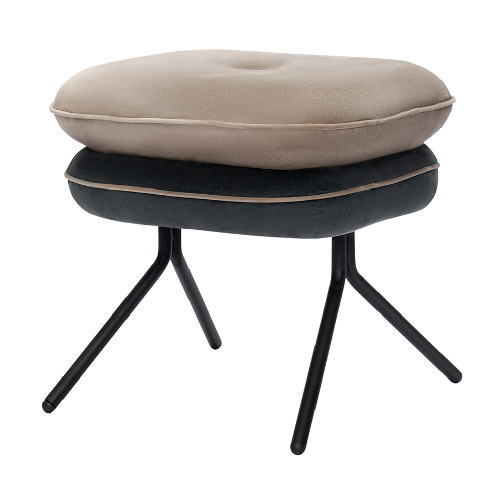 Пуф Bergenson Bjorn Pea, велюр, бежевый/темно-серый