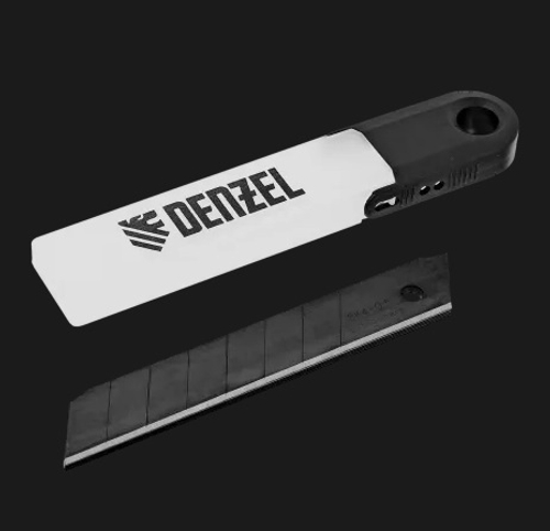 Лезвия 18 мм сталь 0,5 мм супер острые многосегментные 5 шт DENZEL