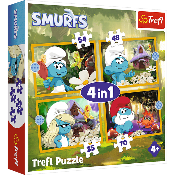 Puzzles - &quot;4w1&quot; - Life in the Smurf Village / IMPS Smerfy The Movie 2025