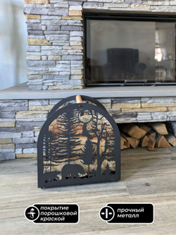 Дровница Медведи в лесу, дровник для камина, бани, переносная