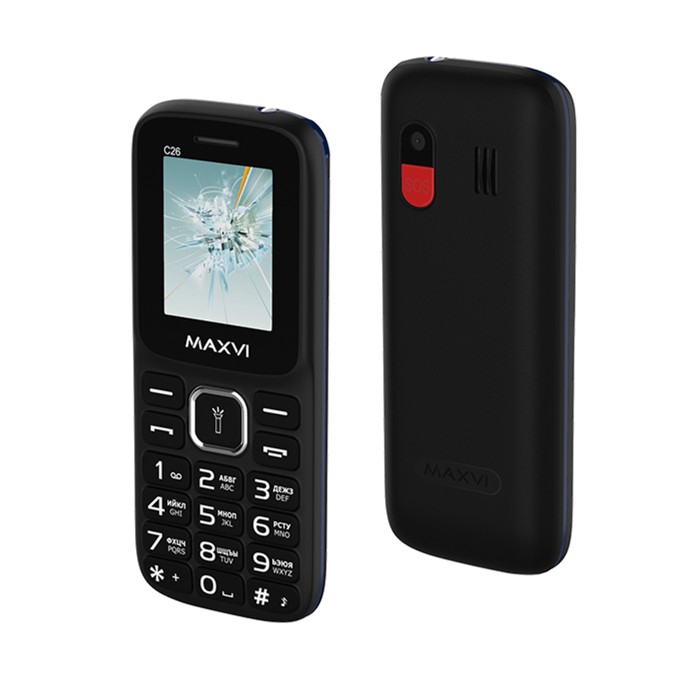 Сотовый телефон Maxvi C26 Black/Blue