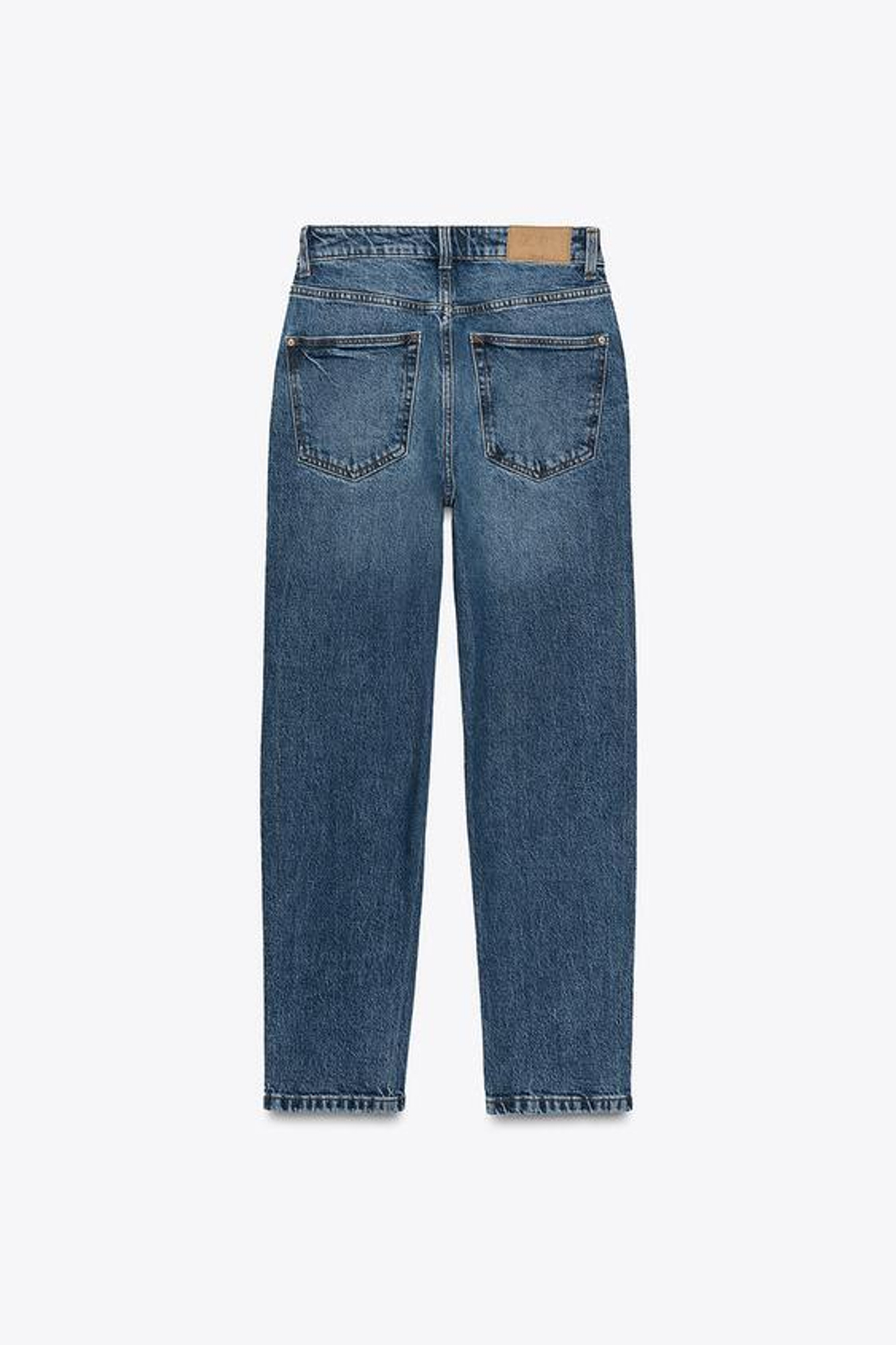 ZARA ДЖИНСЫ MOM FIT COMFORT Z.01 С ВЫСОКОЙ ПОСАДКОЙ, СИНИЙ