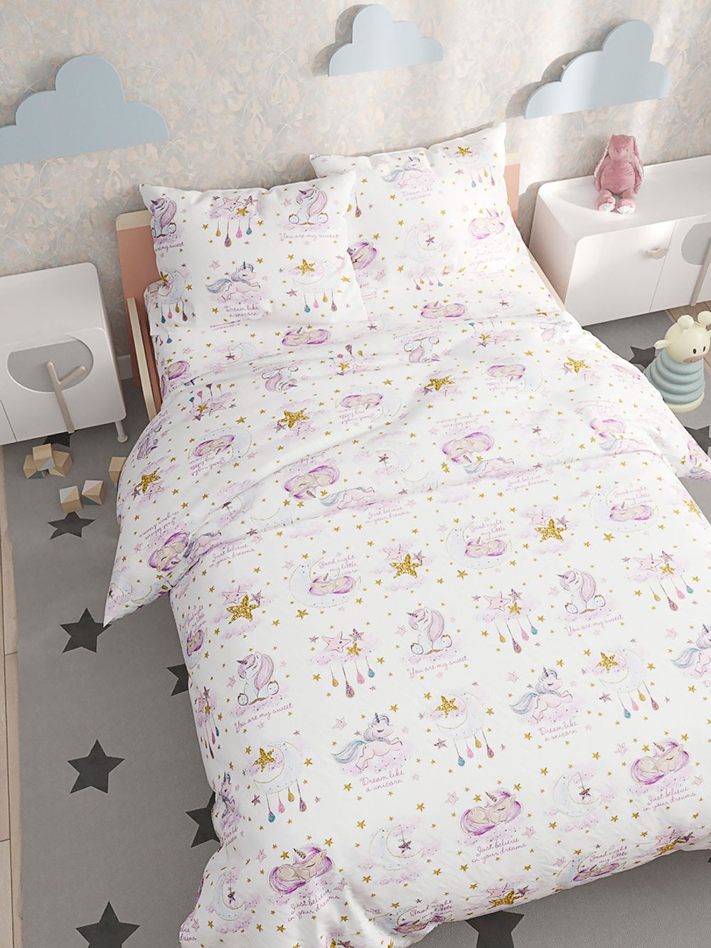 Наволочка комплект 2шт  перкаль Сказка "Пупси" 50x70 см на молнии