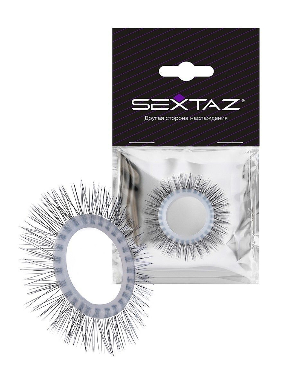 Круглое эрекционное кольцо с «ресничками» (Цвет: белый с черным)