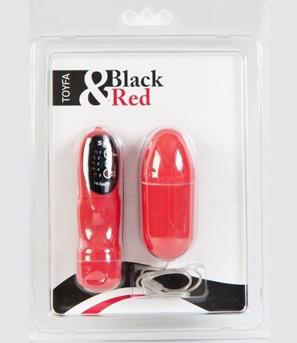 Красный мини-вибратор с пультом ДУ