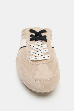 ZARA СПОРТИВНЫЕ КРОССОВКИ БЕЗ ЗАДНИКОВ, РЫЖЕВАТО-КОРИЧНЕВЫЙ