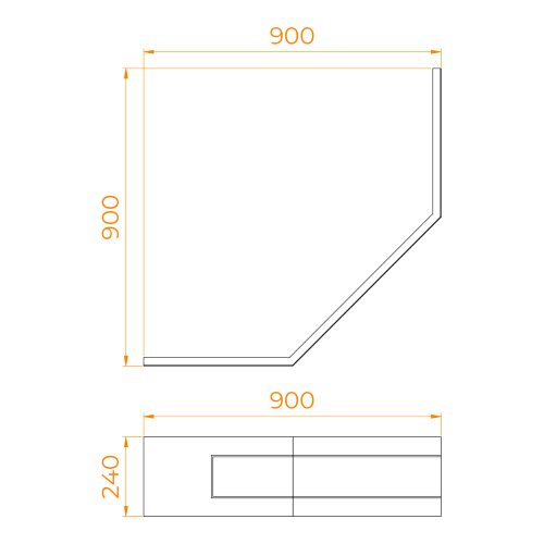 Экран для душевого поддона RGW NT/CL-S (900x900)