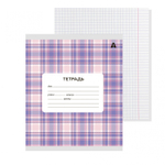 Тетрадь 24л., клетка, Alingar, скрепка, блок офсет, 100% белизна, мелованный картон (стандарт), "Шотландская клетка"