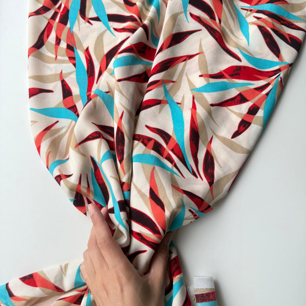 Вискоза (штапель) Амазонка (бордово-бирюзовая)