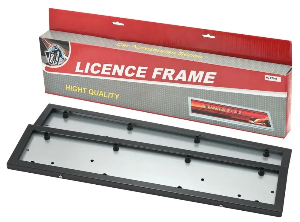 Рамка для номера нержавейка 2шт (BLACK) HJ-PF001