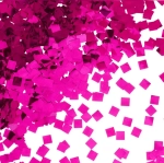 Латексный шар с мелким фуксия конфетти, квадрат, 36 см