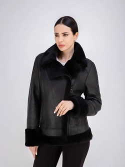 Дубленка женская авиатор натуральная зимняя Турция