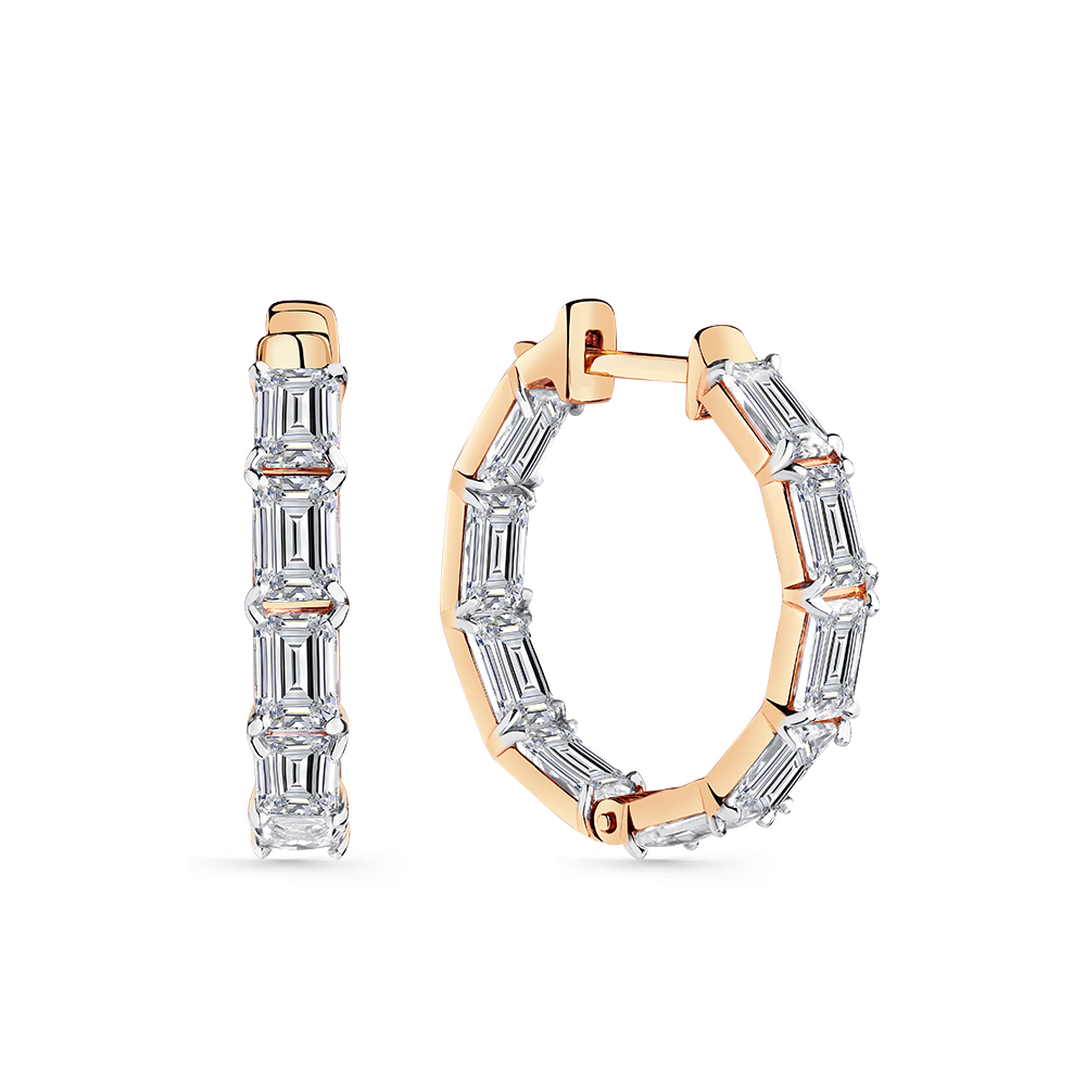Серьги из золота 585 пробы с 18 Фианит