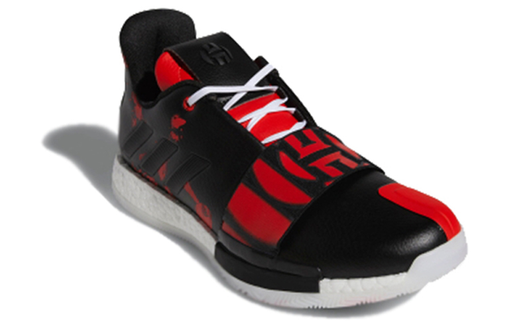 Adidas Harden Vol.3 Geek Up Harden leather shock absorption non-slip low-top basketball shoes men's black and red