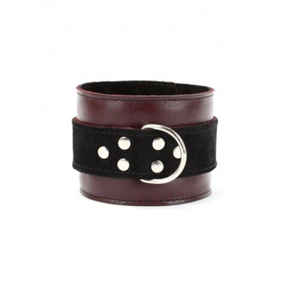 Наручники из натуральной кожи бордо