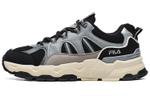 FILA Trek 1S fabric synthetic leather outdoor trend retro shock absorption non-slip wear-resistant low-cut sports casual shoes men's black and gray