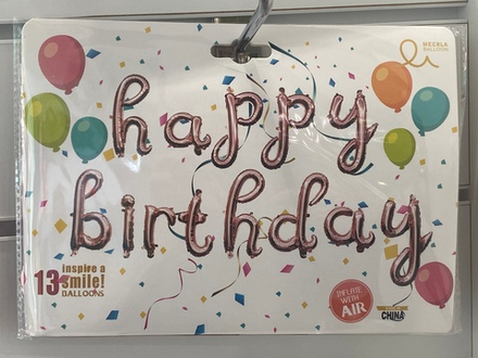 Набор шаров "Happy Birthday" розовый