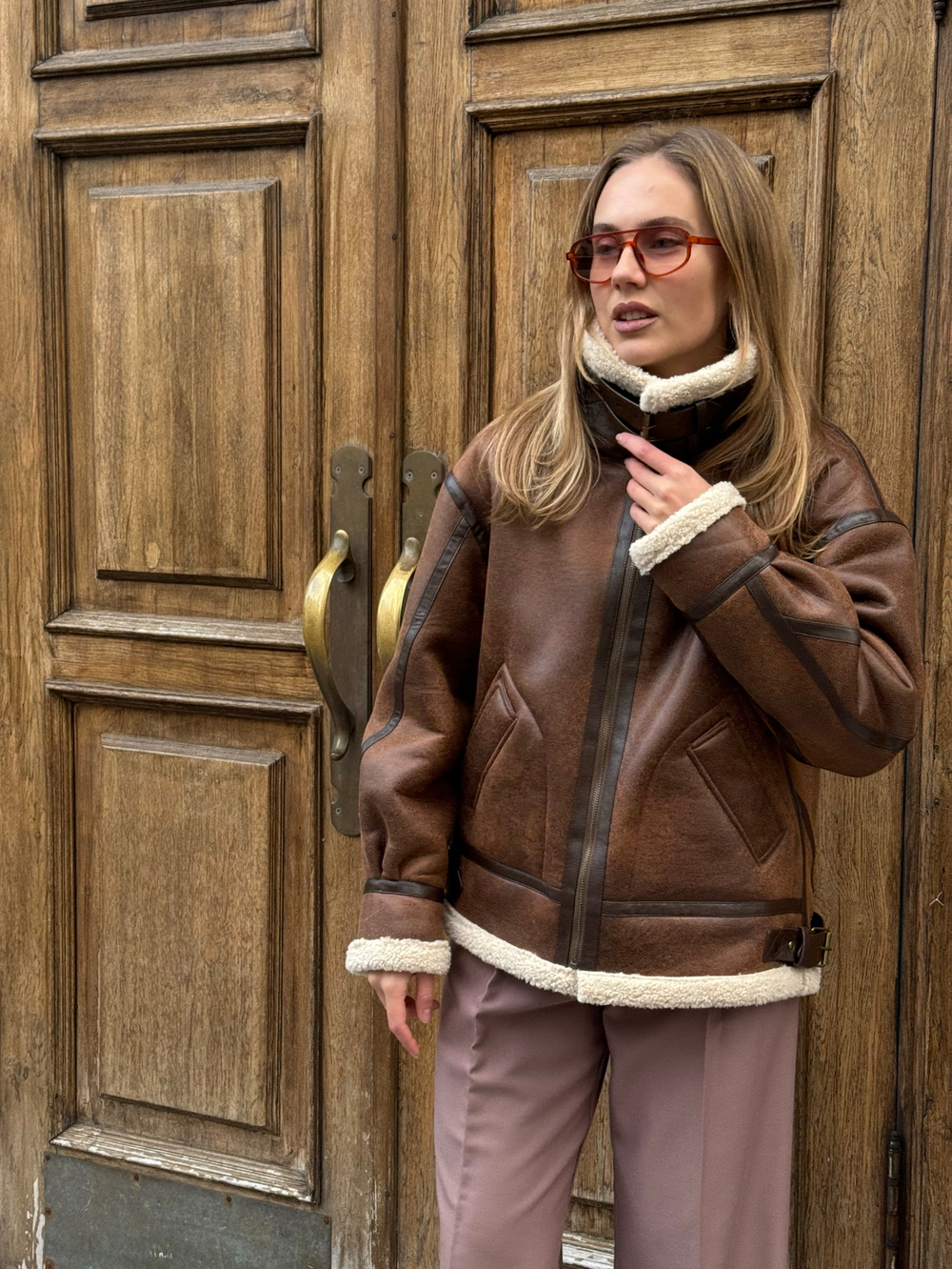 Дубленка Винтаж карамель