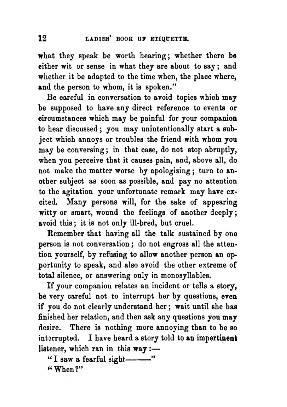 The ladies' book of etiquette and manual of politeness. A complete hand book for the use of the lady in polite society | Florence Hartley