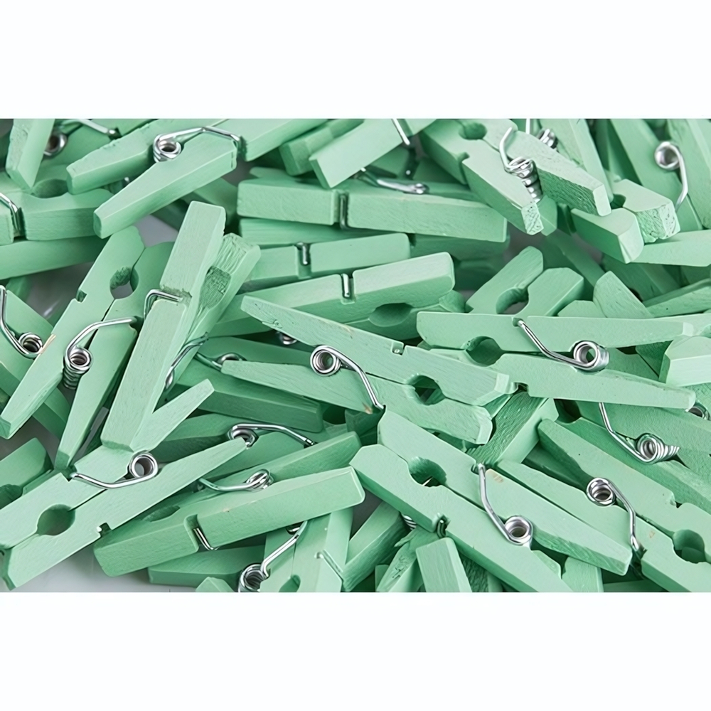 Прищепки-мини д/бокала[500шт];сосна;,L=30,B=8мм;бирюз. (Цвет: бирюзовый)