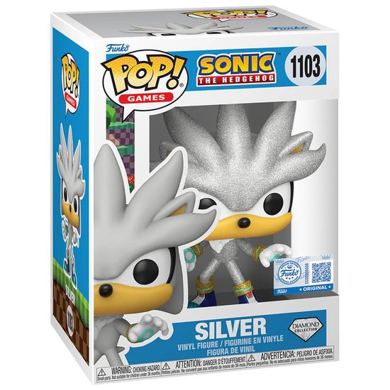 Фигурка Funko POP! Games Sonic the Hedgehog Silver (DGLT) (Exc) (1103) 87227 / Фигурка Фанко ПОП! по мотивам серии игр "Соник", Сильвер