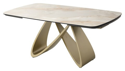 Стол PALACIO 180  GLOSS GRAND JADE,керамика на стекле/ Шампань, ®DISAUR