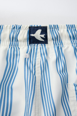 ZARA ПЛАВКИ В ПОЛОСКУ, ЭКРЮ