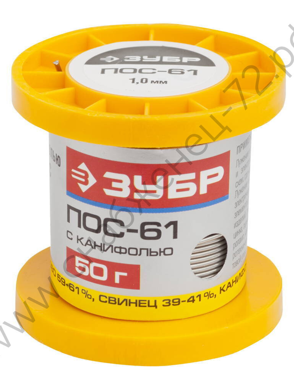 ЗУБР 50гр 1мм трубка пос 61, Припой (55450-050-10C)