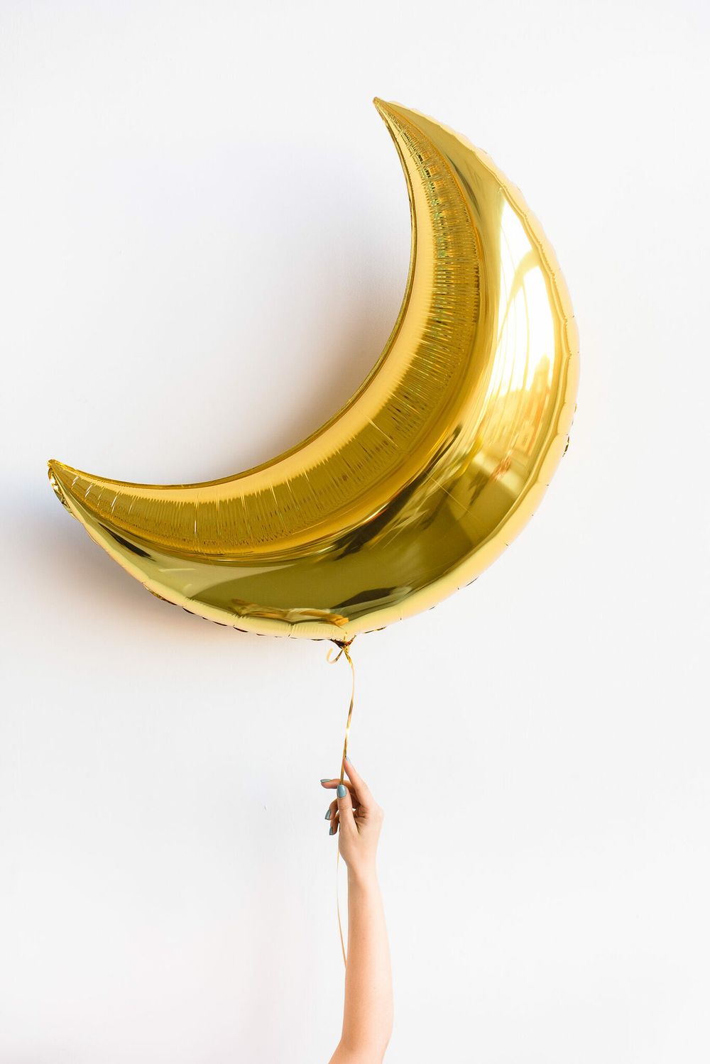 F Шар фигура полумесяц 36"/89 см золото (БГ-39)  Изображение2