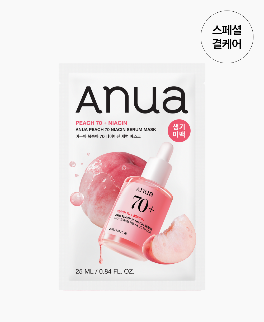 Anua Тканевая маска с экстрактом персика и ниацинамидом для сияния кожи Peach 70% Niacin Serum Mask 25 мл