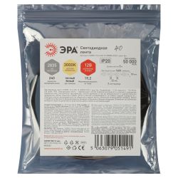 Светодиодная лента ЭРА LS2835-19,2-240-12-3000K-IP20-1 year-5m теплый белый 1 год | Светодиодные ленты 12В 1 год