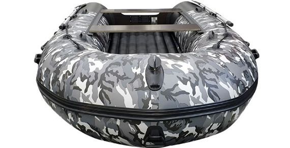 Надувная лодка Хантер 380 ПРО Камуфляж надувное дно