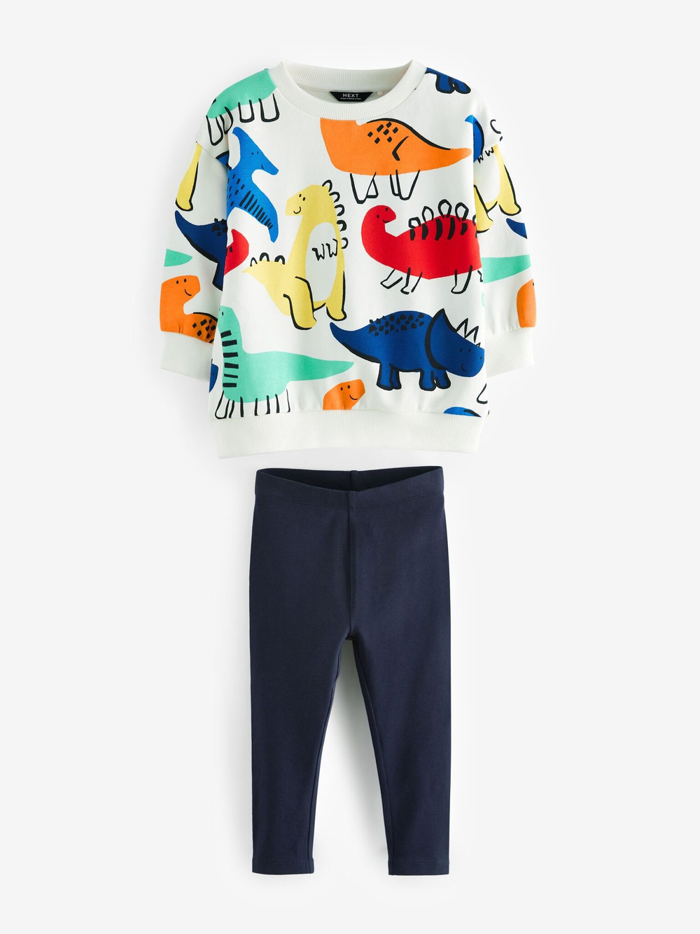 Толстовка и легинсы в комплекте для мальчика Next 650-004, Белый, Темно-синий