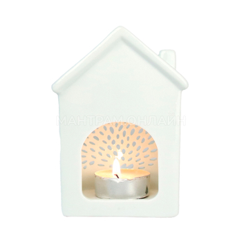 Аромалампа Домик Дерево с птичками и сердцем цвет белый 12,5 см