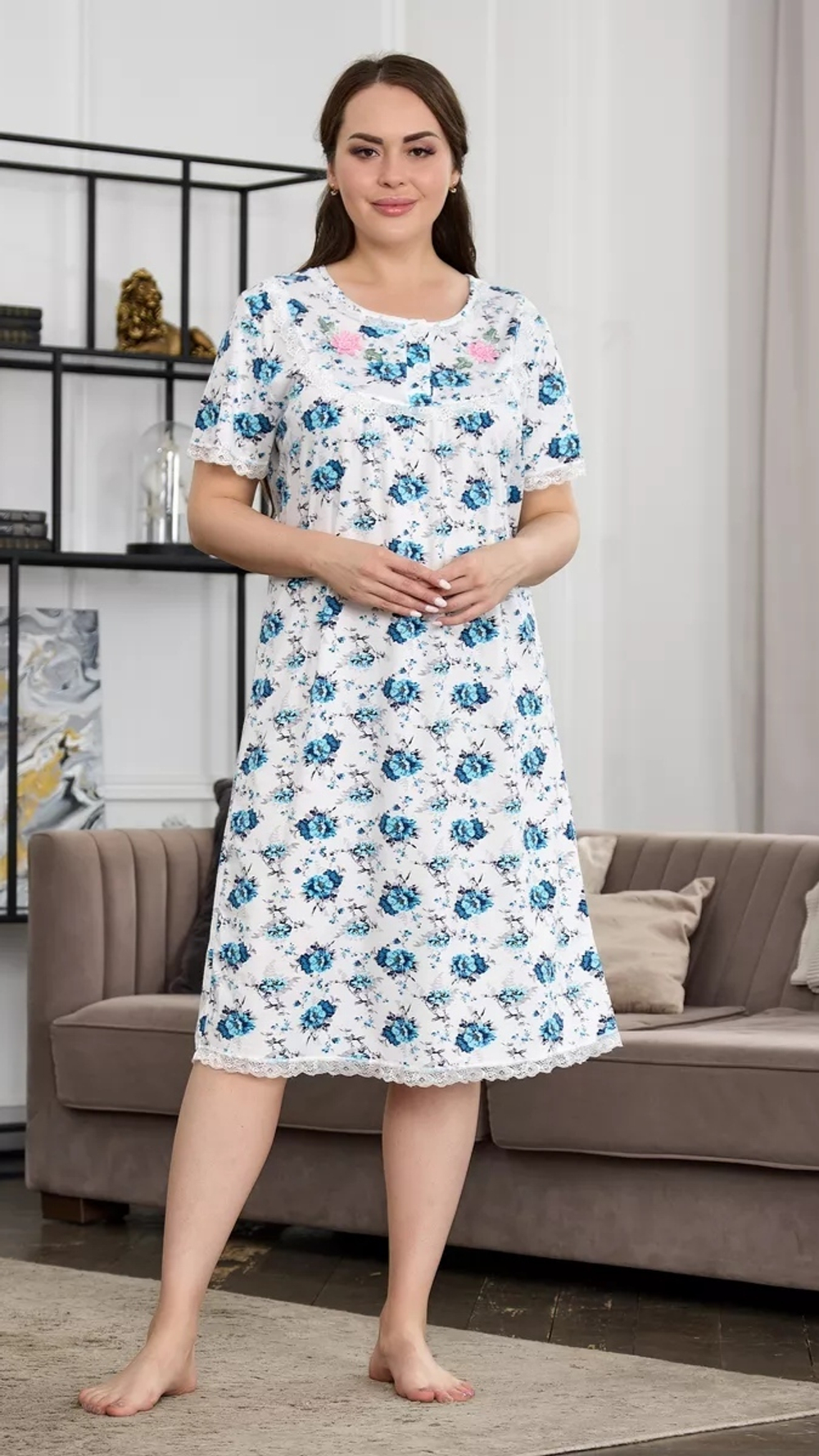 Сорочка б/в кор.рукав 9404-1 (голубой)