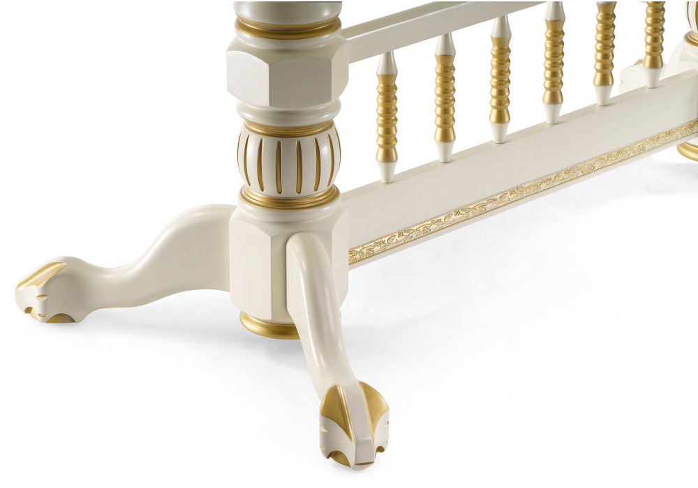 Стол деревянный Woodville Кантри крем с золотой патиной