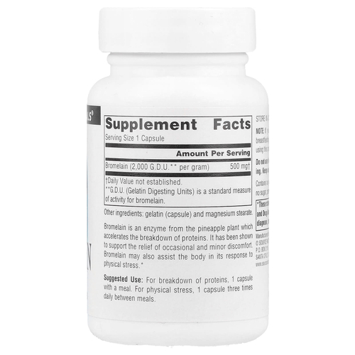 Source Naturals, Бромелаин, 500 мг, 60 капсул