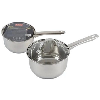 Ковш Mediano, объем 1,9 л, диа 16 см, из нерж стали с крышкой, ручки из нерж стали, капсул