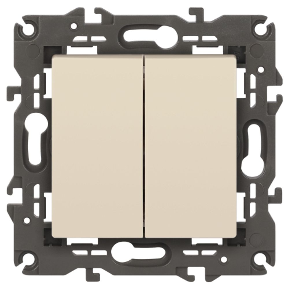 14-1106-02 ЭРА Переключатель двойной, 10АХ-250В, IP20, Эра Elegance, сл.кость