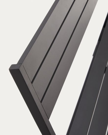 Складная уличная скамейка Torreta из алюминия с черной отделкой