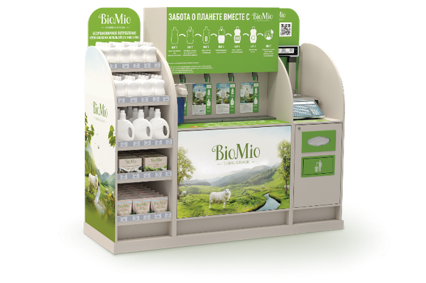 «Лента» установила в шести гипермаркетах станции Bio-Refill производителя экологичной бытовой химии BioMio.