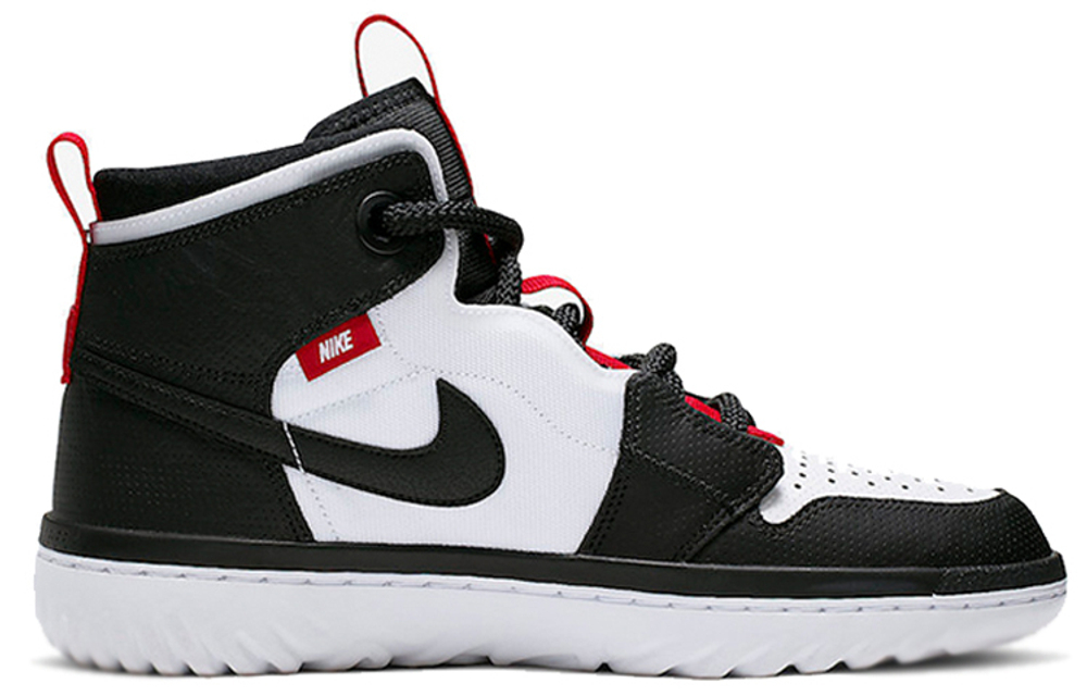 Jordan 1 high react black white gym red best sale