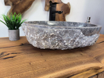 Раковина из мрамора Oval Grey Marmo Wave OM-65748 56х36х15 из натурального камня