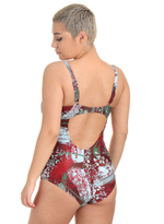 Совместный купальник со скрытыми формованными чашечками (Размер: E/XXL) (Цвет: синий)