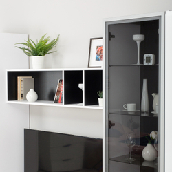 Гостиная Сидней Белый/Белый глянец/Черный