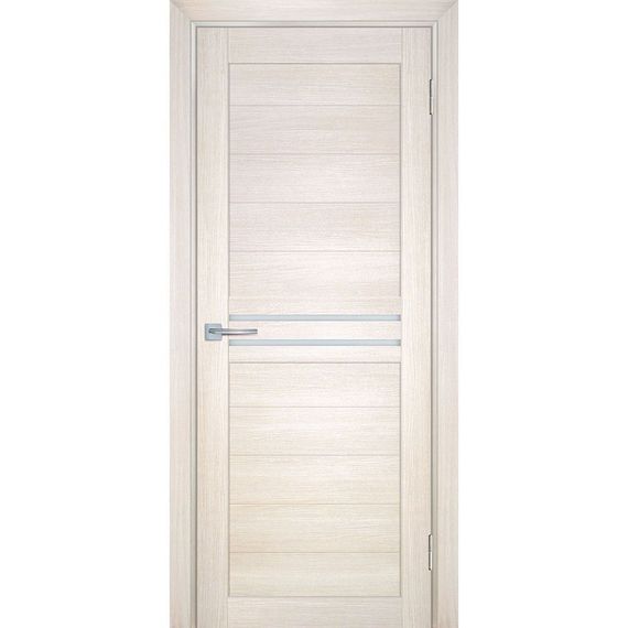 Фото межкомнатной двери экошпон Мариам Техно-739 сандал бежевый стекло сатинат белый